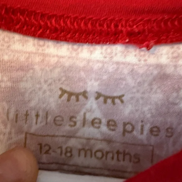 Little Sleepies Red and White Christmas Reindeer Pajamas - Picture 4 of 4